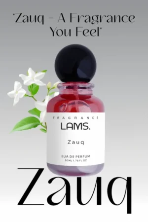Lams Zauq Eau de Parfum 50ml red bottle with floral design