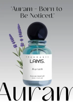 Lams Auram Eau de Parfum 50ml with lavender floral design