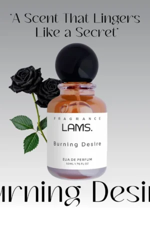 Lams Burning Desire Eau de Parfum 50ml with black rose design