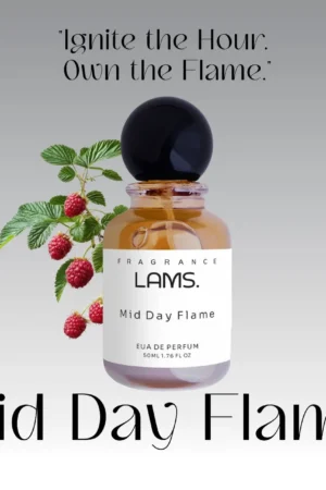Lams Mid Day Flame Eau de Parfum 50ml with raspberry design