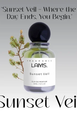 Lams Sunset Veil Eau de Parfum 50ml bottle with pine branch design