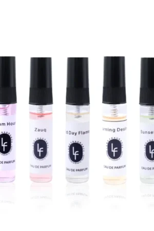 LAMS Discovery Set of 5 Mini Perfumes – Dream Hour, Zauq, Mid Day Flame, Burning Desire, Sunset Veil